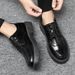 Suitable For All Seasons Spring Casual For Men Business Formal Black Breathable Groom Wedding Best Man British Style Suit Small Leather Shoes_voghion.com