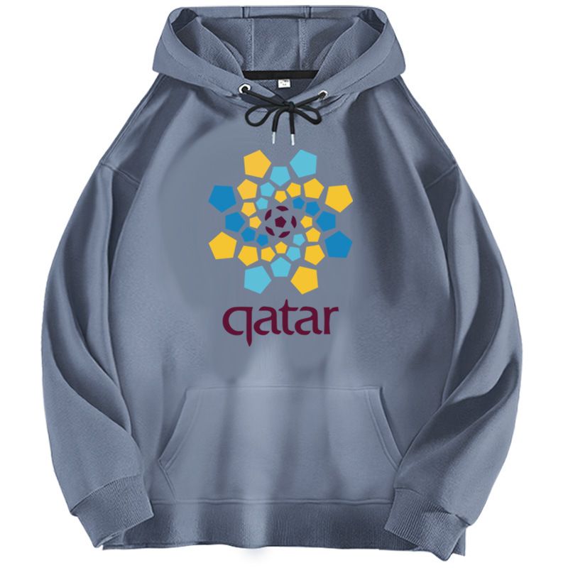Felpa con cappuccio da calcio della Coppa del Mondo 2022 con etichetta di moda allentata autunnale e invernale in peluche_voghion.com