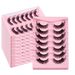 Wimpernverlängerungsset, 7 Paar falsche Wimpern aus Fuchsauge, natürlich, dick, geschwungen, schräg, fliegende Wimpern_voghion.com