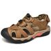Unbeatable Quality Original Italian Plus Size Outdoor Anti Slip Summer Sandals, Men's Leather Toe Caps, Breathable Beach Shoes_voghion.com