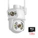 Caméra de sécurité PTZ à double objectif - Suivi automatique, audio bidirectionnel, vision nocturne, sans fil, fonctionne avec l'application ICSee, utilisation intérieure/extérieure_voghion.com