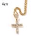 Collier pendentif croix hip-hop minimaliste pour hommes et femmes avec zircone cubique pour couples Collier pendentif diamant hip-hop simple Bijoux_voghion.com