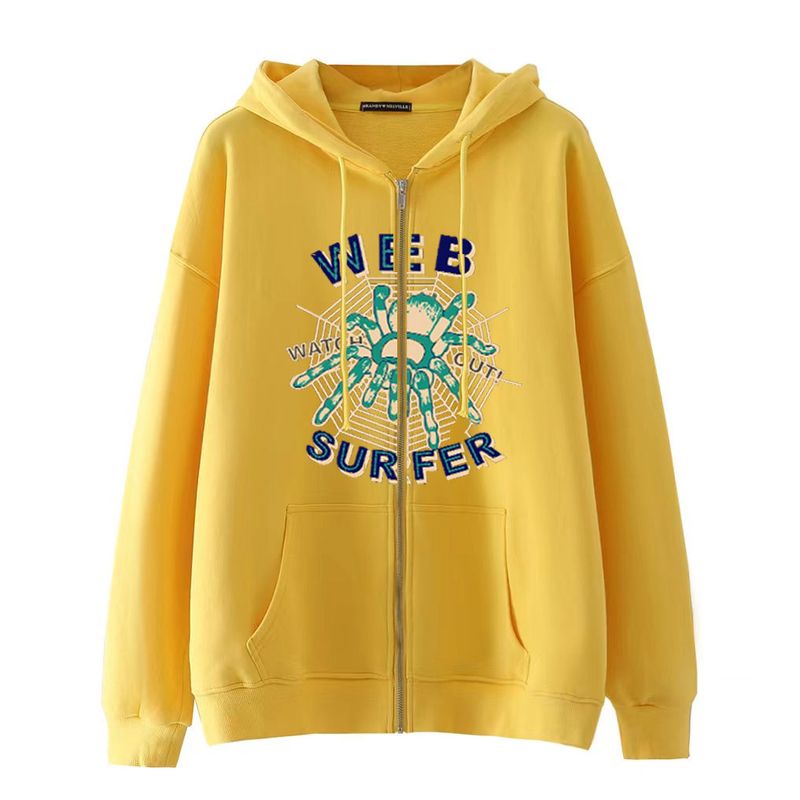 Men's Clothing Dark style hip hop gothic Harajuku Y2K spider print zipper hoodie casual jacket sweater for men and women_voghion.com