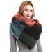 Hot autumn and winter new herringbone patterned small grid prickly hair square with open triangular shawl scarf_voghion.com