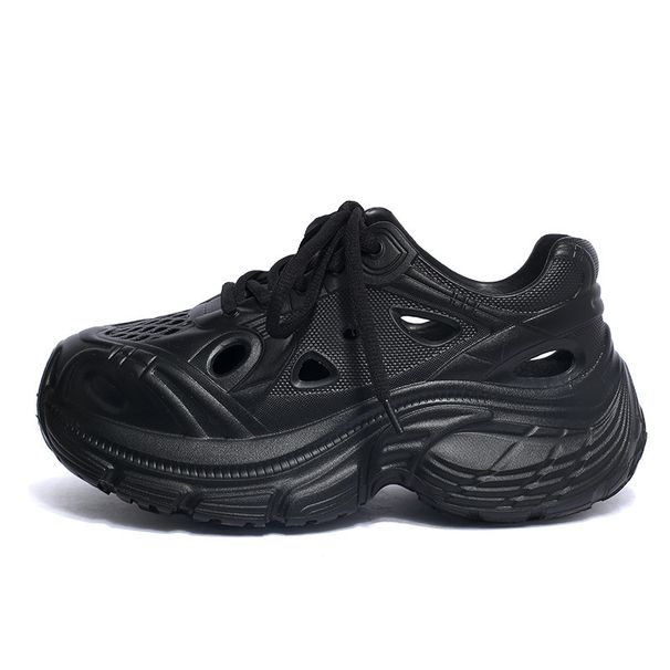 2025 Yeni Yaz Boy Uzatan 5 CM Kalın Tabanlı Kadın Günlük Moda Çok Yönlü Kapalı Burun Plaj Ayakkabıları_voghion.com