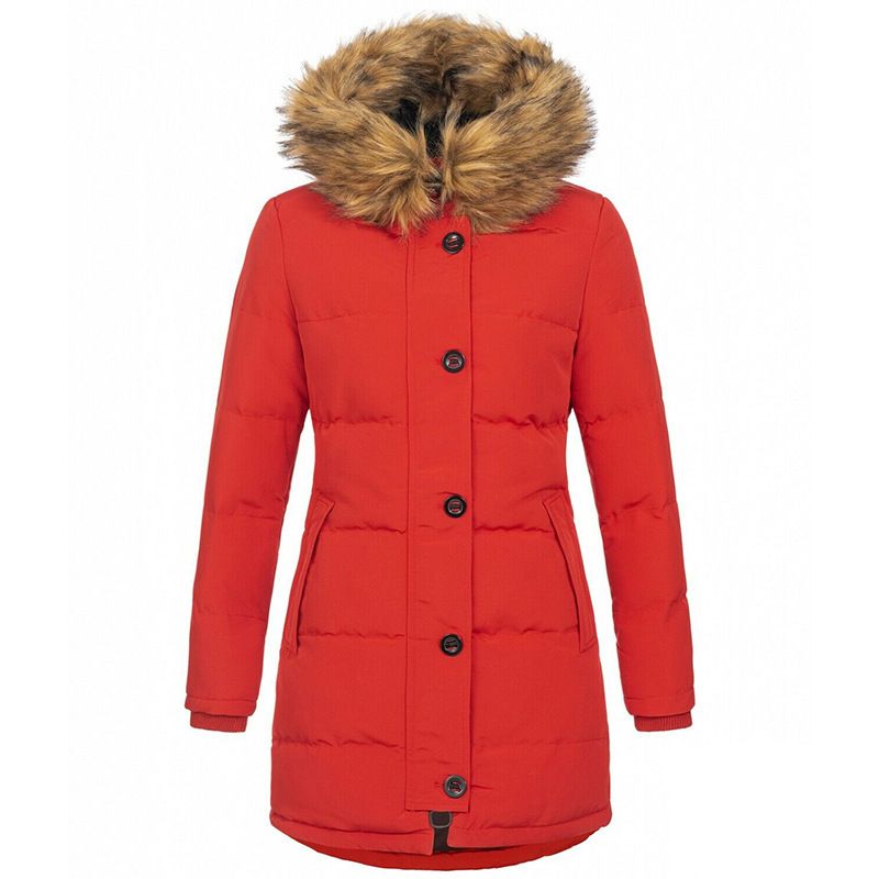 Women's Clothing Hooded Warm Plus Velvet Cotton padded Jacket Mid length Coat Women's Cotton padded Jacket_voghion.com