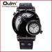 OULM ouradium 9591 cadre noir placage IP grand cadran en métal bracelet en polyuréthane mouvement à quartz montre à double affichage_voghion.com