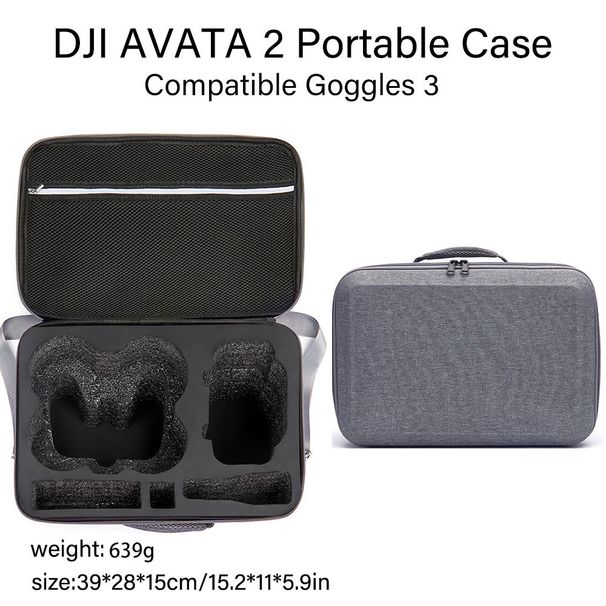 For DJI Avata 2 Portable Case Compatible Goggles 3 Fly Smart Combo Large-Capacity FPV RC Storage Bag Outdoor Shooting_voghion.com