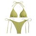 Damenbekleidung Nylon Einfarbig Split Hosenträger Frauen Sexy Triangle Bikini Neue Multi Color Badeanzug_voghion.com