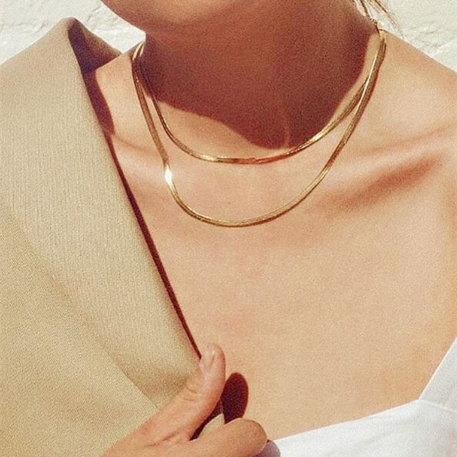 Women's necklaces Fashionable and simple multi-layer thick chain stack necklace necklace European and American personalized three-layer clavicle chain_voghion.com