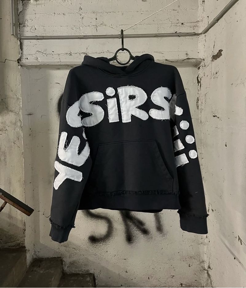 Erkek Giyim Retro Yama İşlemeli Bol Kazak Uzun Kollu Üstler Rahat Bol Kapüşonlu Sweatshirt Erkek_voghion.com