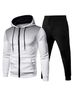 Cross-border New Autumn And Winter Hooded Sports Suit Casual Simple Polka Dot Design Zipper Cardigan Solid Color Sweatpants_voghion.com
