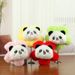 Panda Adorable Colorful Plush Keychain Accessory With Cute Flower Design For Bags_voghion.com