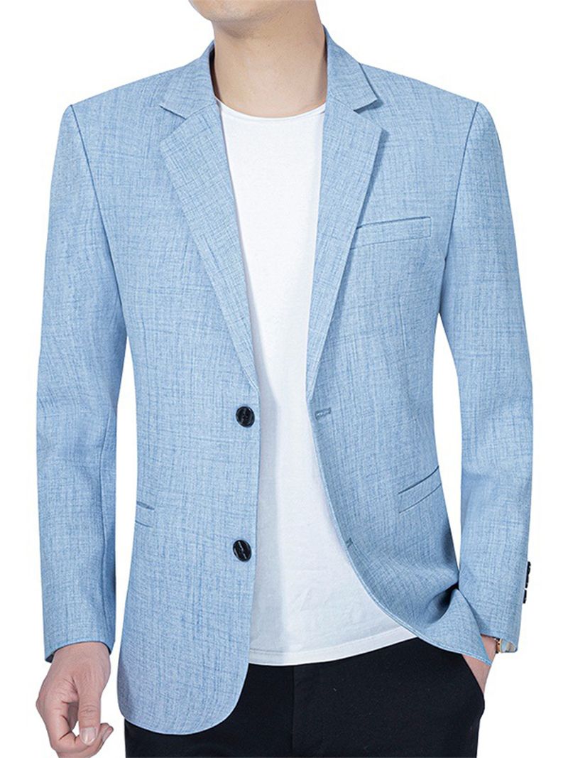 Abbigliamento uomo primavera e autunno tendenza design moda casual versatile senza risvolto stirabile giacca da abito primavera e autunno nuovo stile_voghion.com