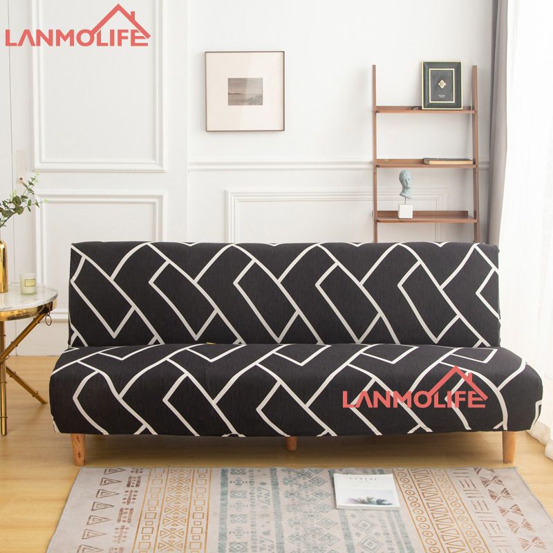 Armless Folding Bed Sofa Cover All Inclusive New Style Printed Simple Elastic Sofa Cover_voghion.com