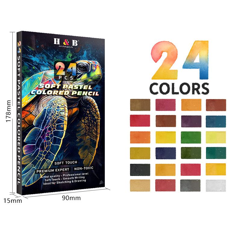 Professionelles 72-Farben-Set mit weichen Pastellstiften zum Zeichnen, Skizzieren und Ausmalen – Holzetui, 2B-Mine, leuchtende Pigmente für Künstler und Studenten_voghion.com