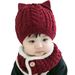 Autumn winter baby children's ear protectors, woolen for boys and girls, integrated neckband hats, thickened warm hats_voghion.com