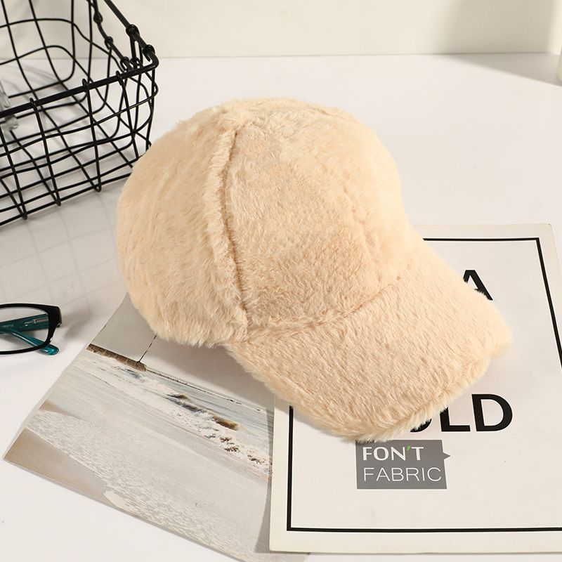 Gorra de béisbol unisex de pelo de conejo con protección para las orejas de felpa alrededor de la cabeza para invierno_voghion.com