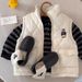 Colete infantil para outono e inverno, blusa casual acolchoada de algodão com lã e reforço, quente para meninos e meninas, roupa infantil de inverno_voghion.com