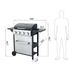 Barbecue a gas propano a 4 fuochi, potenza 34200 BTU, con griglie di cottura in smalto metallico per barbecue all'aperto, tavolo laterale pieghevole, cestino appeso, acciaio inossidabile_voghion.com