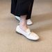 Schaffell-Version ~ Sanfte weiße elegante Slip-On flache Loafer Damen Square Toe Single Camellia kleine Lederschuhe_voghion.com