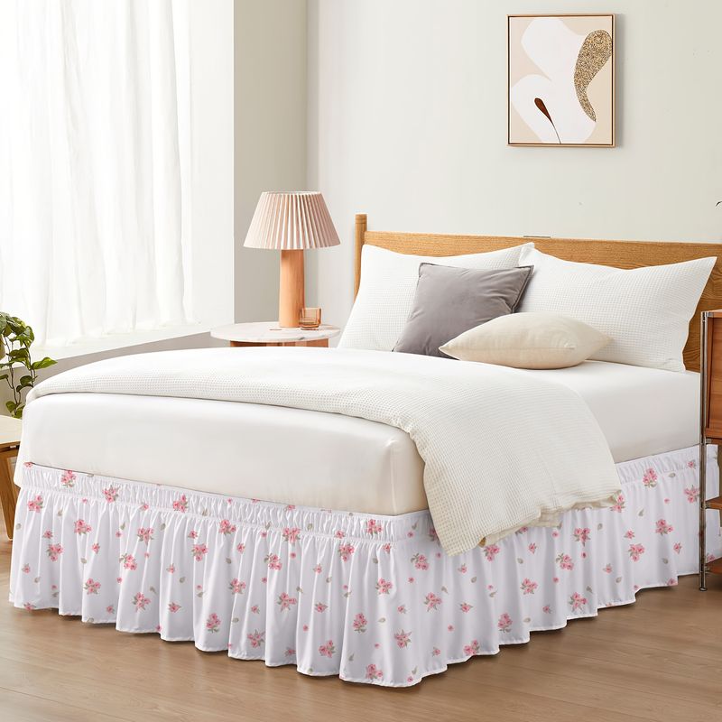 Gonna da letto elasticizzata con design antiscivolo - Volant profondo per proteggere il materasso (tessuto elasticizzato per letto matrimoniale/king size)_voghion.com