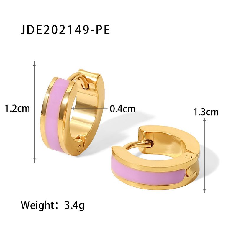 INS-Stil Nische neuer Schmuck aus Titanstahl, goldfarben, Öl tropft geometrische Ringohrringe_voghion.com