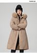 Damen-Winterparka mit abnehmbarer Kunstpelzkapuze, locker sitzender langer Trenchcoat, warme Daunenalternative für Übergrößen_voghion.com