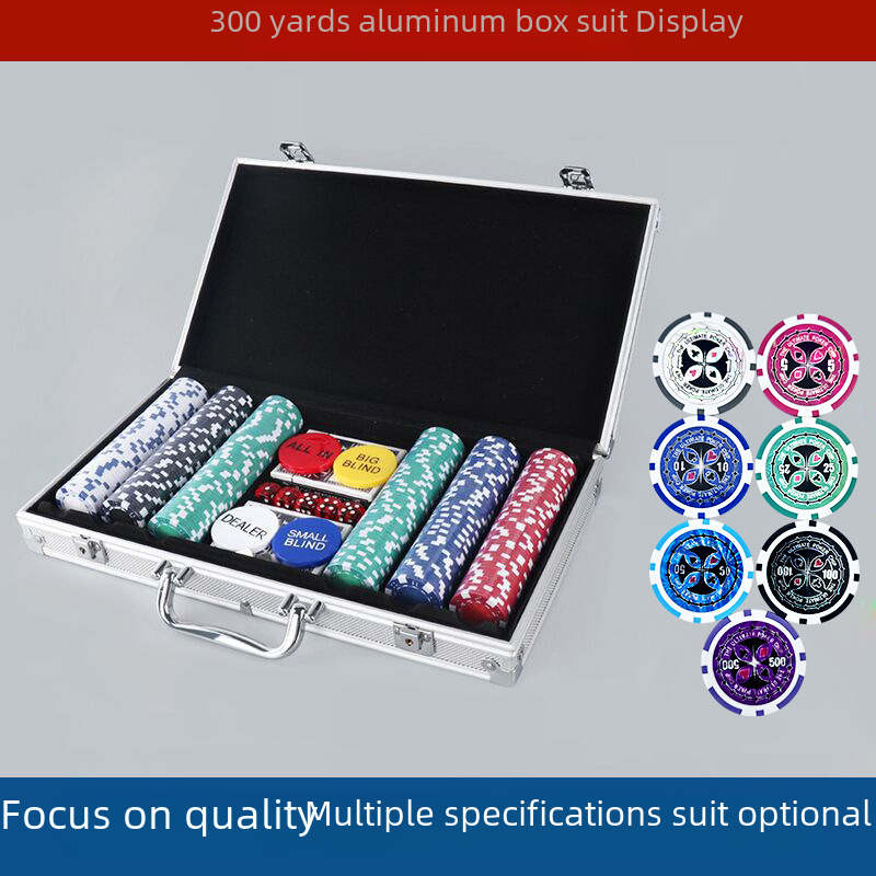 Numerical 300 Pieces Of Plastic Chip Token Chess Room Token Aluminum Box Poker Set_voghion.com