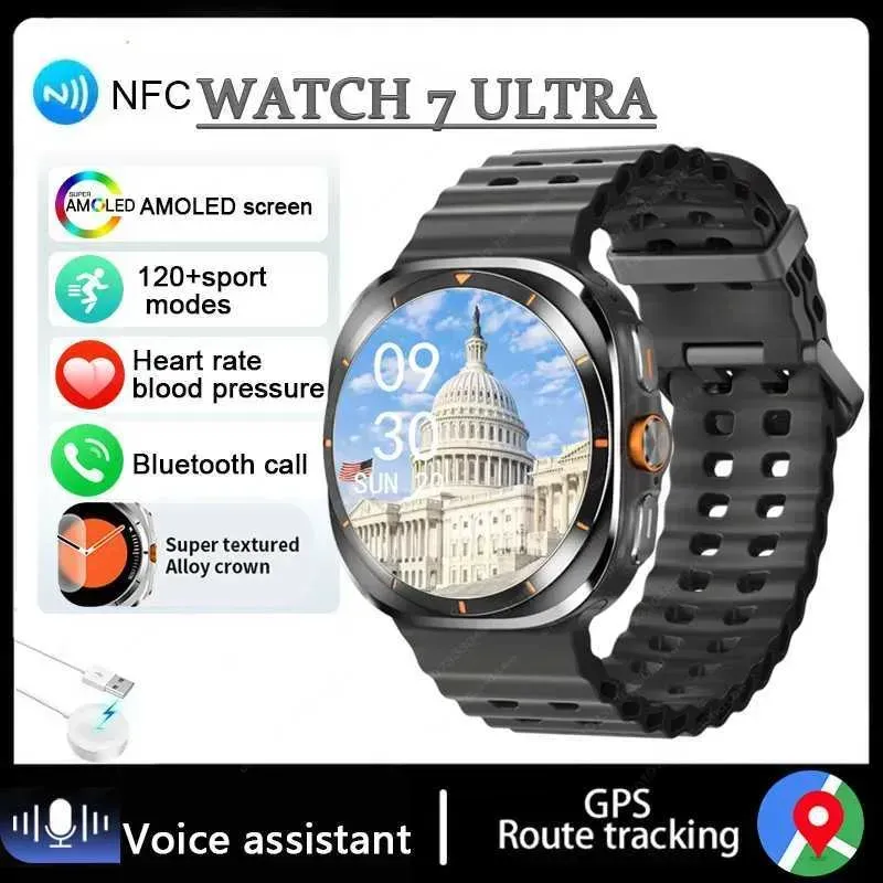2025 NEUE Ultra GPS NFC Smart Smartwatch für Samsung Galaxy mit Kompass und Temperaturanzeige für Outdoor-Sportarten, Herren, AMOLED-Display, verbesserte Version 7_voghion.com