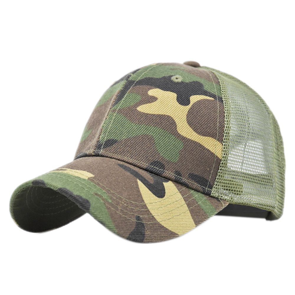 Unisex Camouflage Baseball Cap, Camouflage Mesh Cap, Sommer Atmungsaktive Duckbill Cap, Mesh Duckbill Cap, Student Baseball Cap, Sonnenblende Cap_voghion.com