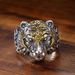 Anello da uomo in argento puro con testa aperta dominante, ciondolo a forma di tigre con simbolo della fortuna dell'anno zodiacale_voghion.com