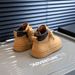 Top Layer Cowhide Children's Martin 2025 Autumn Winter New Fleece-Lined Short Girls' Cotton Boys' Yellow Boots_voghion.com