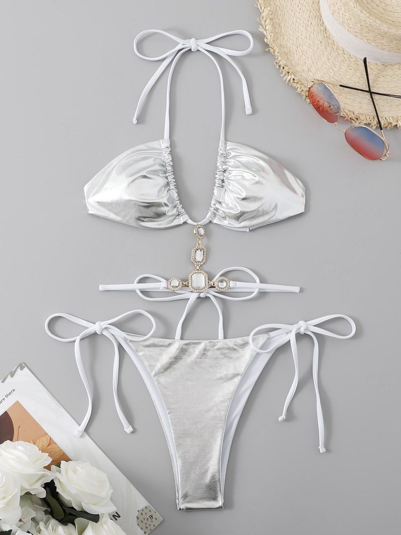 Women's Clothing Bikini Split Swimsuits Bikini Brick And Stone Decorated Swimsuit_voghion.com