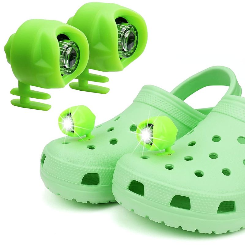 Faros delanteros para iluminación de zapatos con agujeros de cocodrilo, accesorios de iluminación de plástico para zapatos_voghion.com