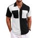 Men's Corduroy Short Sleeve Button-Up Shirt - Breathable Summer Casual Shirt With Color Block Design For Beach & Outdoor Wear_voghion.com