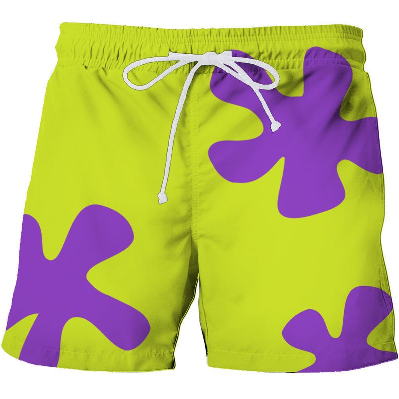 Pai Daxing's same 3d digital printing Beachwear short homme vert adulte_voghion.com