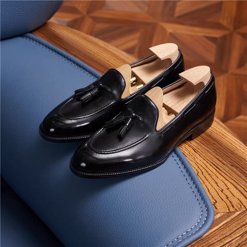 Summer Slip-on Leather 2024 New Arrival Business Formal Wear Lazy Slip On Loafers Men's Wedding Groom's Shoes_voghion.com