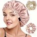 Invisible Flat Adjustment Buckle Silk Double Layer Beauty Hair Care Round Cross-Border Sleep Cap_voghion.com
