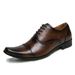 Britischer Stil Nachtclub Friseur Leder Casual Business Schnürschuhe mit spitzer Zehenpartie Herrenschuhe_voghion.com