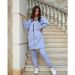 Women's Casual Long Sleeve Hoodie With Zip-Up Pants Set - Soft Fleece Lined Two-Piece Outfit For Comfort & Style_voghion.com
