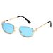 Hip Hop Small Frame Sunglasses - Metal Texture Square Half Frame For Women (Trendy Celebrity Style, UV400 Protection)_voghion.com
