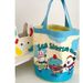 Bolso de mano de lona con forma de cilindro y diseño de cachorro, nuevo, estilo coreano, para almuerzo de niña, de gran capacidad, con dibujos animados_voghion.com