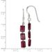 Sterling Silver Polished Triple Rectangle Garnet Dangle Earrings_voghion.com