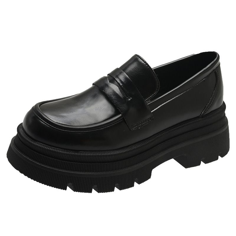 Women's Loafers  spring and autumn new thick soled thick heeled loafers French JK single shoes_voghion.com
