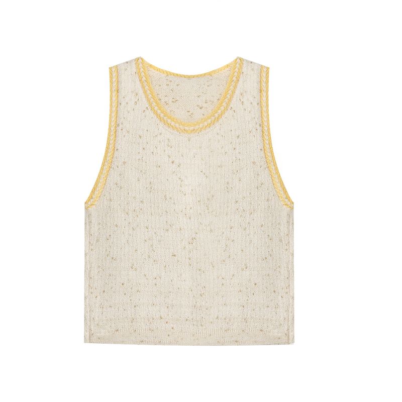 Xiaoxiang Gilded Shiny Silk Contrasting Knitted Cardigan+Vest+Summer Hip Hugging Short Skirt, Slimming Temperament Three_voghion.com