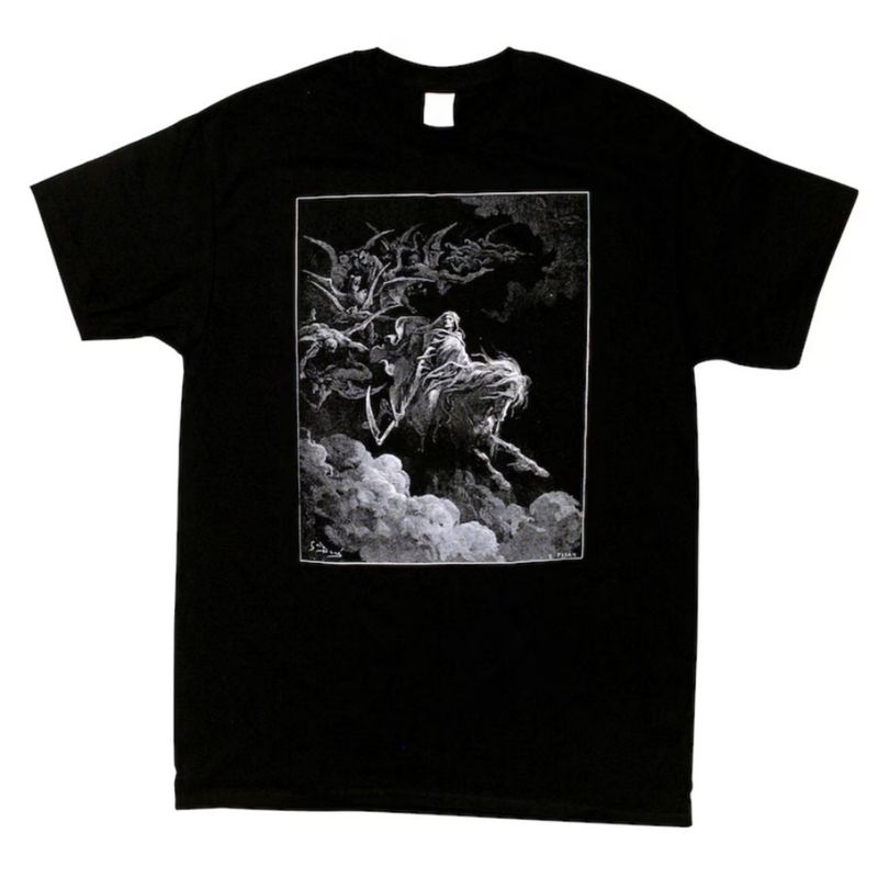 The Vision Of Death - Tricou cu serigrafie - Gustave Dore - Death Rides A Pale Horse._voghion.com