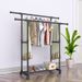 Adjustable Wall Mounted Clothes Drying Rack - Heavy Duty Stainless Steel Double Rod Laundry Hanger With Wheels, Foldable & Space Saving_voghion.com