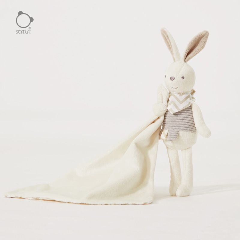 Soft Life New Cocoa Rabbit Comfort Towel Doll Baby Sleeping Companion Doll Pluszowa zabawka zapewniająca wygodę_voghion.com