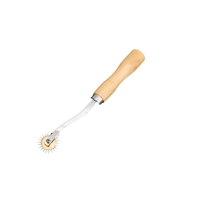 1 buc 17,5 cm roată de marcat mâner negru mâner original din lemn, alamă, știft, roată de marcat, punct de trasare, roată de distanță, roată de trasare, roată de distanță_voghion.com